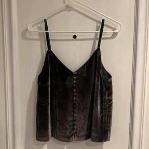 Women’s Size 8 Gray Crushed Velvet Camisole Top
